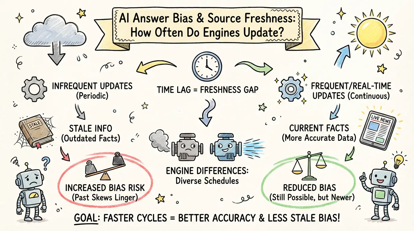 AI Answer Bias and Freshness: How Often Do Engines Update Sources?