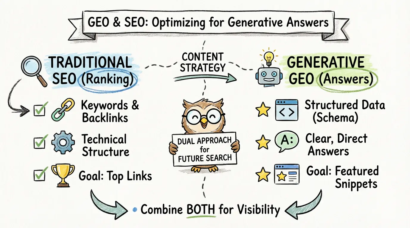 GEO and SEO: Optimizing for Generative Answers